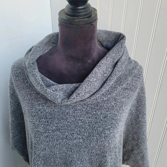 Time and Tru Soft Fleece Cowl Pullover Tunic Cozy Warm Top Heather Grey L XL - Picture 5 of 9